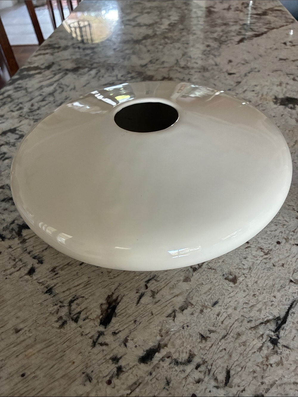 Haeger White Ceramic Pot with Felt Feet
